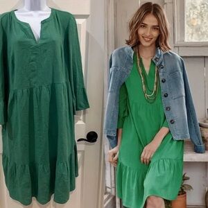 J.Jill Kelly Green Jardin Styld Dress Size Medium